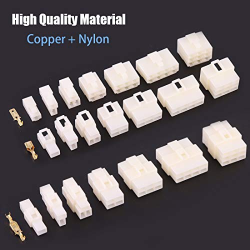 Glarks 280Pcs 6.3mm 6 Pin Way Electrical Automotive Wire Connector Male Female Socket Plug and Terminals Kit for Motorcycle, Bike, Car, Boats (20Set 6.3mm 6P) - Image 3