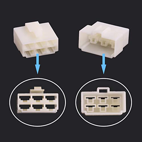 Glarks 280Pcs 6.3mm 6 Pin Way Electrical Automotive Wire Connector Male Female Socket Plug and Terminals Kit for Motorcycle, Bike, Car, Boats (20Set 6.3mm 6P) - Image 5