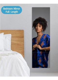 LENND Wall Mirror Full Length,Long Mirrors For Living Room And Bedroom,Acrylic Decor Tiles,Extra Thick 1.3CM,30 * 30CM*4 Pack,Over The Door Full Body Mirror,Wall-Mounted Gym Mirrors For Home Gym  - Image 3