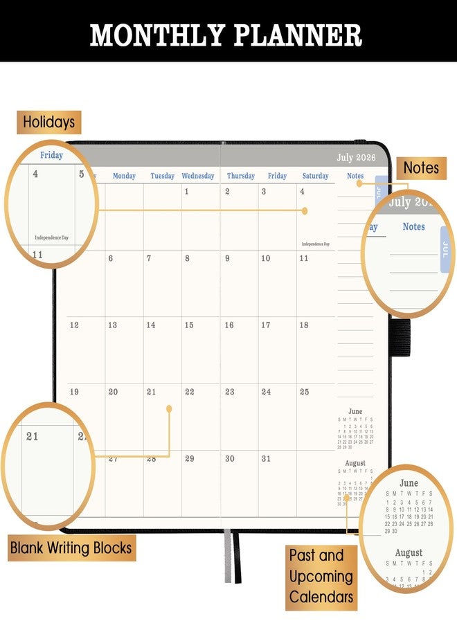 Feteulo 2026-2027 Pocket Planner/Calendar - Jul 2026 - Jun 2027, Academic Planner 2026-2027, Pocket Calendar for Purse, 6.3'' × 3.8'', Elastic Bound, Agenda Book - Image 3