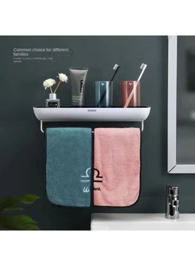 ecoco Towel rack and utensil holder + double-sided adhesive tape, 24cm x 6cm - Image 1