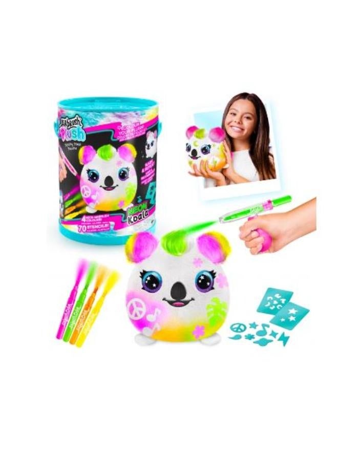 Canal Toys Airbrush Plush Neon Squish Pals Paint Can, 1Piece Only, Style May Vary - Image 1