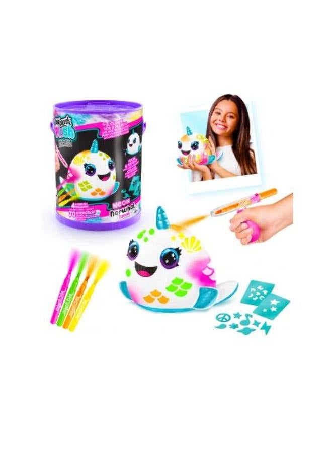 Canal Toys Airbrush Plush Neon Squish Pals Paint Can, 1Piece Only, Style May Vary - Image 4
