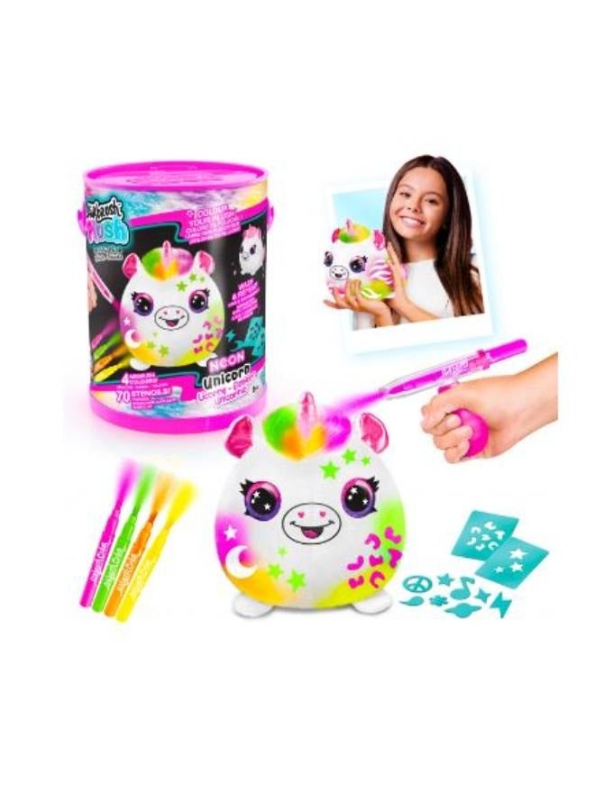 Canal Toys Airbrush Plush Neon Squish Pals Paint Can, 1Piece Only, Style May Vary - Image 2