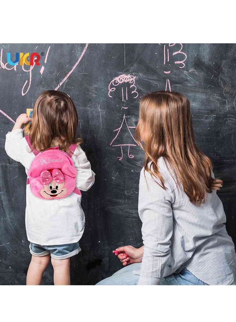 UKR Kids Minnie Mouse Backpack - Lightweight Plush Mini Pink Backpack for School - Cute Cartoon Design for Children - Image 5