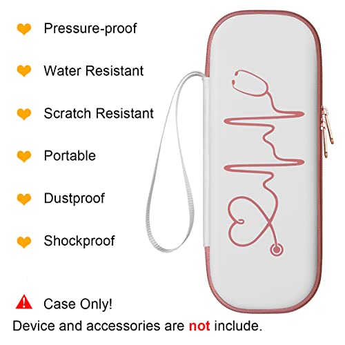 BOVKE Stethoscope Case Bag for 3M Littmann Classic III, Lightweight II S.E, Cardiology IV, MDF Acoustica Lightweight Stethoscopes - Extra Pocket fits Nurse Accessories for Work, White Rosegold - Image 2