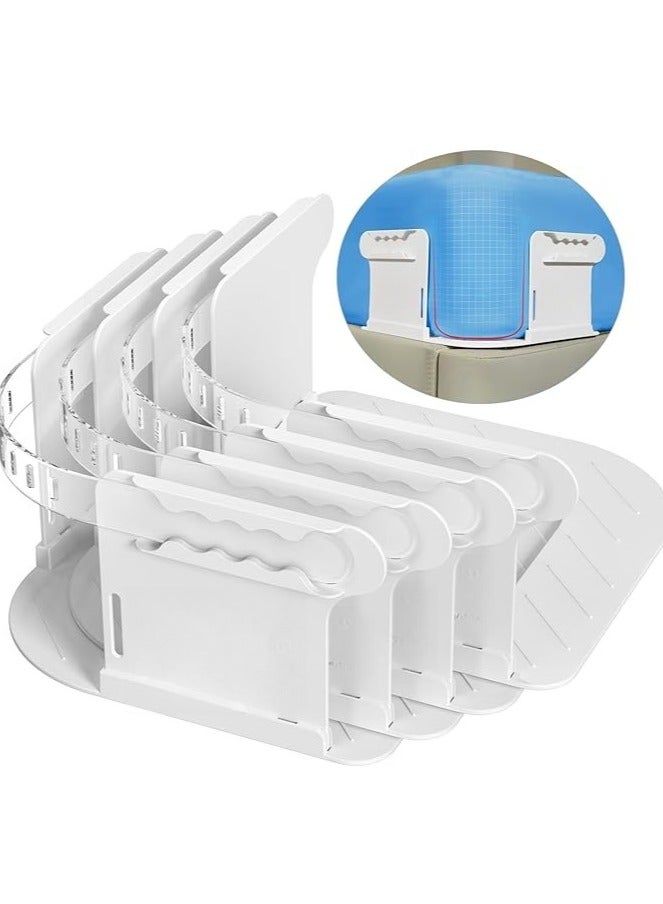 Open Corner Bed Sheet Holder with Lock Strips, Heavy Duty Bedsheet Clips with Enhanced Straps Mattress, Keep Sheets Firm and Tight, No More Loose Sheets, Easy Installation(White)  - Image 1