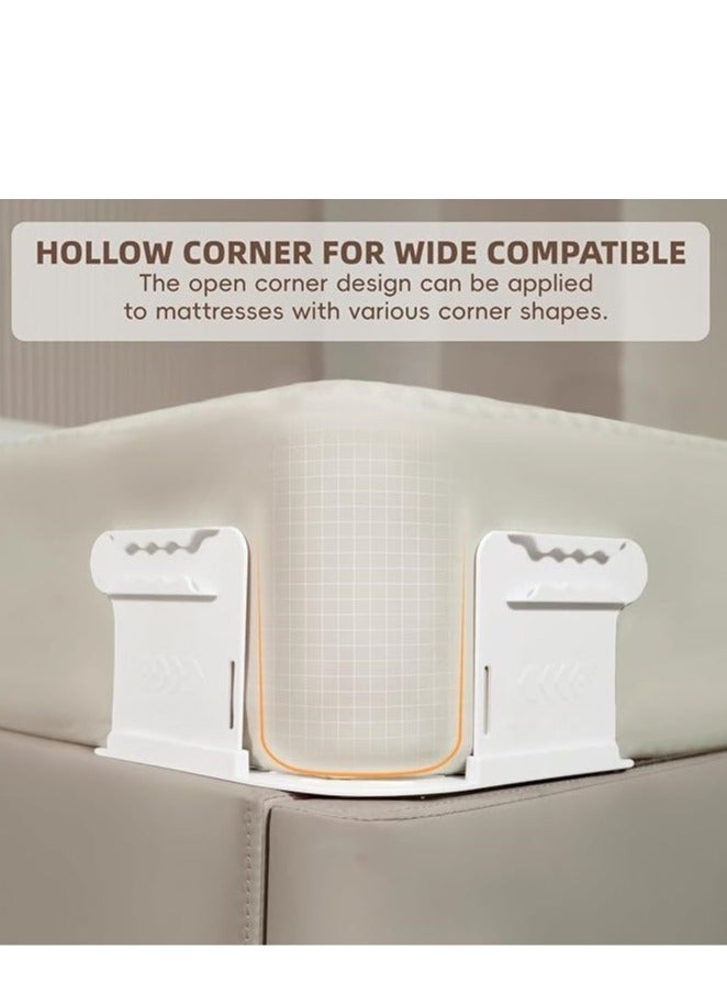 Open Corner Bed Sheet Holder with Lock Strips, Heavy Duty Bedsheet Clips with Enhanced Straps Mattress, Keep Sheets Firm and Tight, No More Loose Sheets, Easy Installation(White)  - Image 3