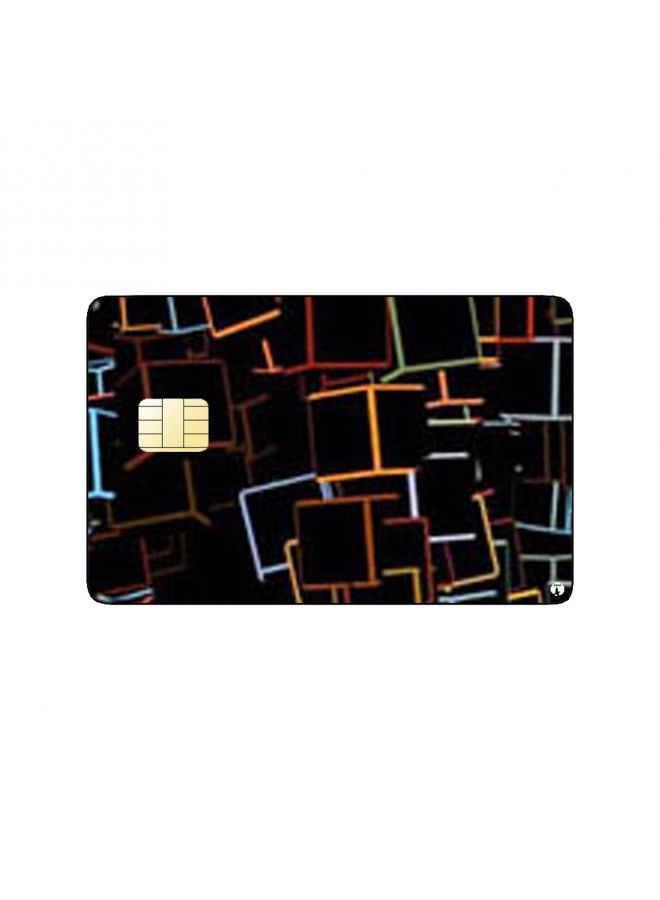 RKN PRINTED BANK CARD STICKER Beautiful Colorful Cubes Drawing - Image 1