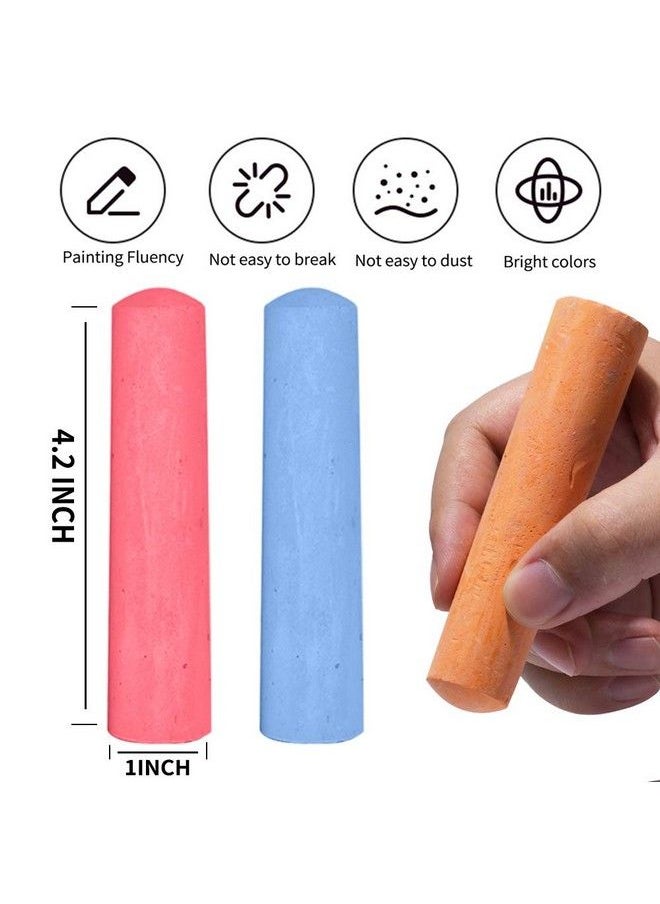 JASNKKONT 162 Pack 18 Colors Washable Sidewalk Chalk Set Nontoxic Jumbo Chalk For Outdoor Art Play Paint On Playground School Classroom Chalkboard Office Blackboard Outside Toys Gift For Kid And Adult  - Image 4