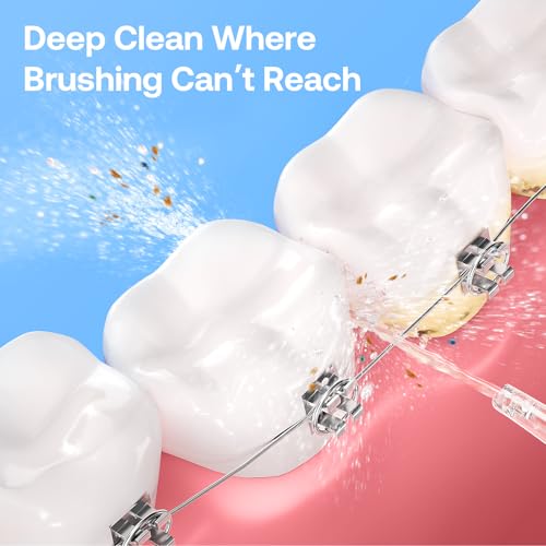 Bitvae Water Dental Flosser Teeth Pick, Portable Water Teeth Cleaner Picks, IPX7 Waterproof Oral Irrigator, 3 Modes 5 Intensities, USB Rechargeable Water Dental Picks for Cleaning - Lavender - Image 3