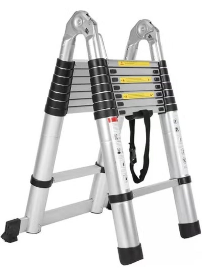 Aluminum Telescopic Ladder 3.8M – Foldable & Anti-Slip Extension Ladder – Ideal for Home and Construction Use - Image 1