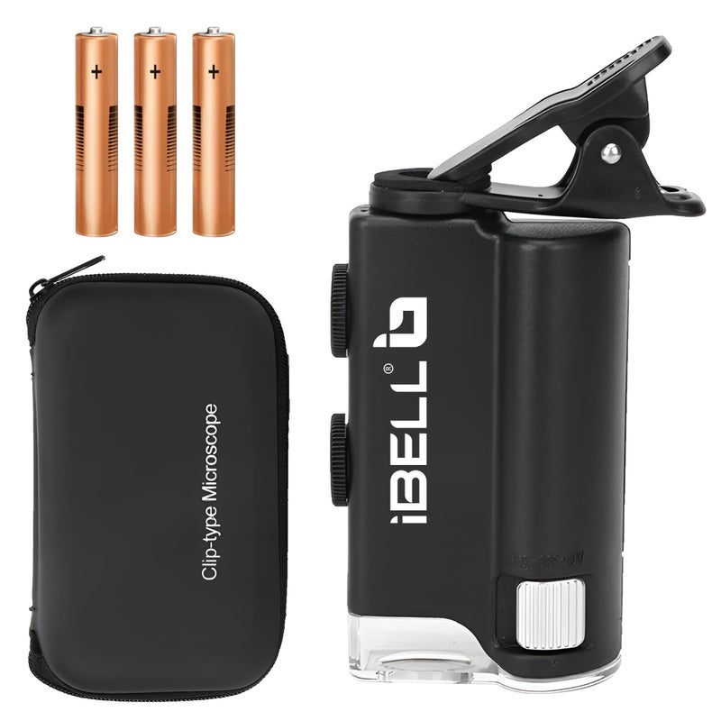 IBELL TOOLS iBELL IBL60-10 Professional Pocket Microscope with Phone Clip, 60X–100X Magnification, Optical Glass Lens, LED Illumination, Portable Handheld Microscope for Inspection and Educational Use - Image 5