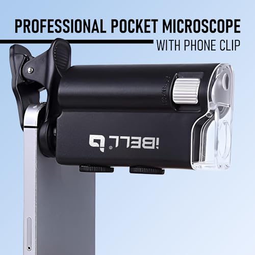 IBELL TOOLS iBELL IBL60-10 Professional Pocket Microscope with Phone Clip, 60X–100X Magnification, Optical Glass Lens, LED Illumination, Portable Handheld Microscope for Inspection and Educational Use - Image 2