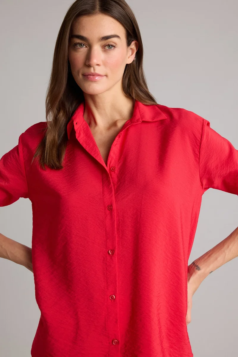 Defacto Oversize Fit Shirt Collar Long Sleeve Shirt