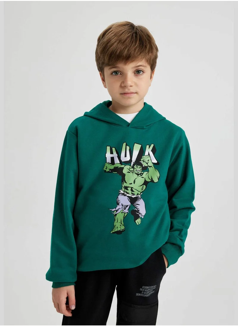 ديفاكتو Boy Marvel Licenced Hooded Long Sleeve Knitted Sweatshirt