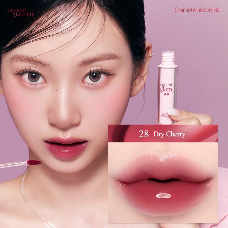 CLIO PROFESSIONAL تلوين الشفاه كليو كريستال غلام (سلسلة الكرز 028 كرز جاف) ، لمسة لامعة ، خفيفة الوزن ، قابلة للبناء ، تشبه الزجاج ، ملساء ، تدوم طويلاً ، حيوية ، شفافة ، لامعة ، مرطبة ، تلوين شفاه كوري - Image 4