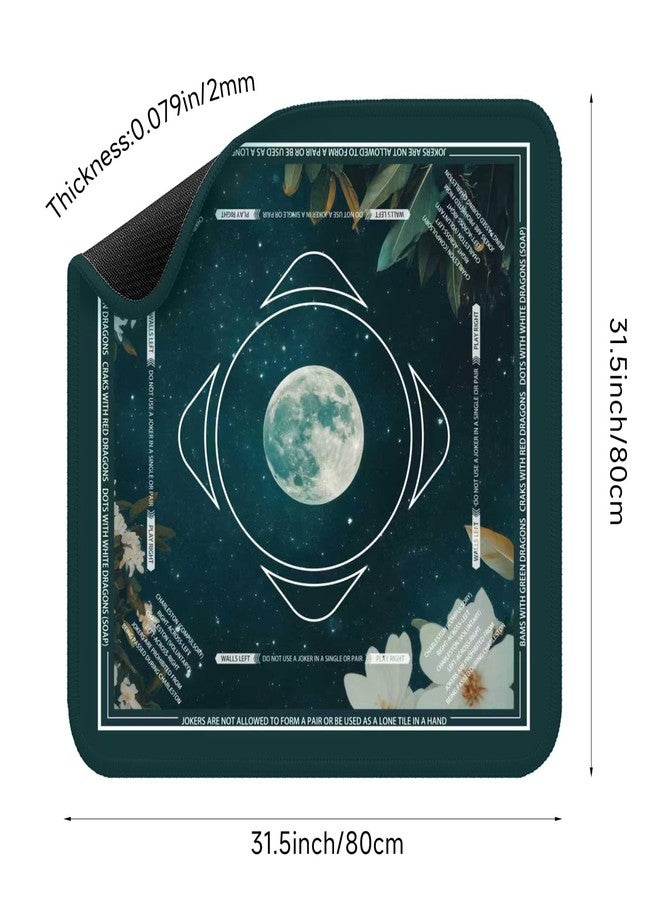 molovsiny Mahjong Mat for Table Durable Mahjong Table Cover with Unique Design, Premium Mahjong Accessories, Perfect Mahjong Gifts for Women, Game Mat for Mahjong and Board Game Enthusiasts (Lunar Tide) - Image 2