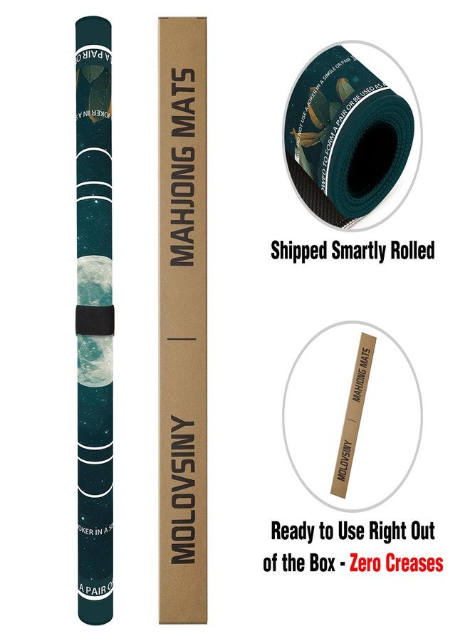 molovsiny Mahjong Mat for Table Durable Mahjong Table Cover with Unique Design, Premium Mahjong Accessories, Perfect Mahjong Gifts for Women, Game Mat for Mahjong and Board Game Enthusiasts (Lunar Tide) - Image 3