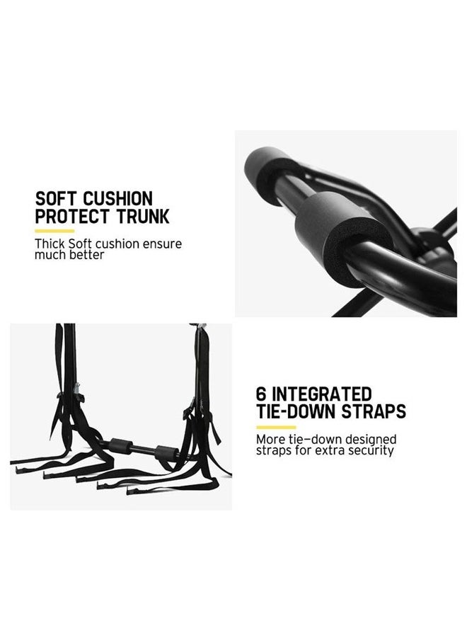 Generic - Universal Car Trunk Mounted Bicycle Rack - Holds 3 Bicycles, Adjustable, Secure, and Easy to Install Rear Carrier - Image 1