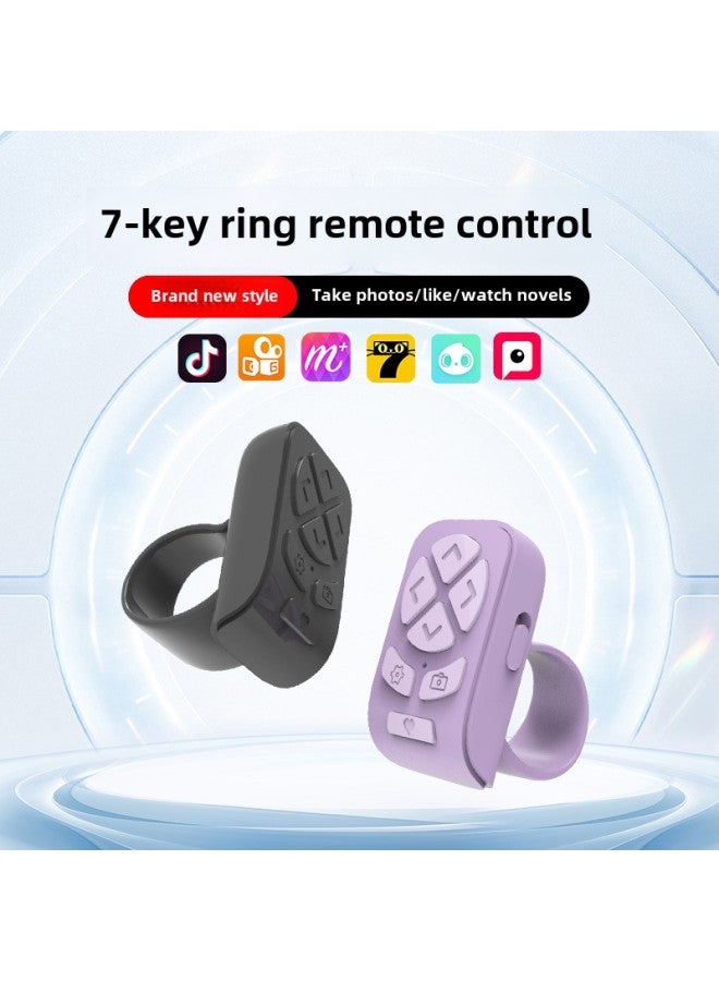 Ring Bluetooth Ring Remote Control Phablet Camera Control Self-timer Page Turning Smart Video Remote Control-Color:Ring Black (color Box + Manual + Data Cable)  - Image 1