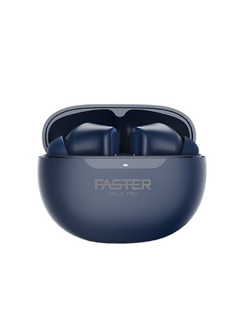 Cruze Pro Wireless Earbuds with Active Noise Cancellation (ANC) - 20 Hours Playtime with Bluetooth 5.3 - HiFi Stereo Sound Airpods - Gaming Bluetooth Earphones with Ultra-Low Latency - Deep Bass, Touch Control - For Exercise, Gym - Compatible with iPhone & Android (Blue)