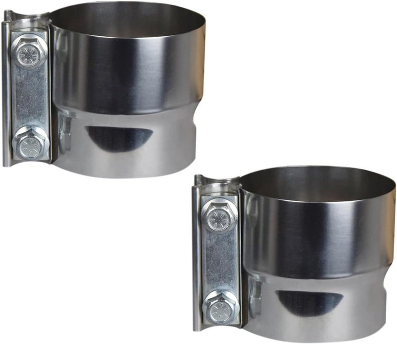 ROADFORMER 2.75 inch Exhaust Clamps Stainless Steel Muffler Band Clamp for 2.75" I.D. to 2.75" O.D. Turbo Downpipe Exhaust System Repair - 2 Pieces - Image 1