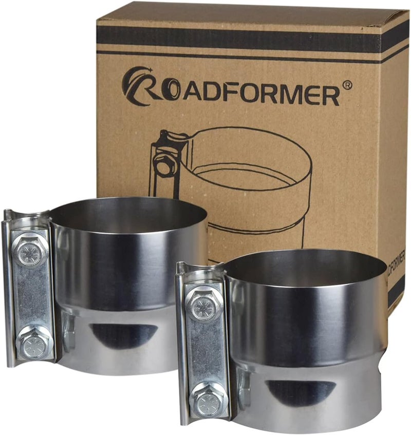 ROADFORMER 2.75 inch Exhaust Clamps Stainless Steel Muffler Band Clamp for 2.75" I.D. to 2.75" O.D. Turbo Downpipe Exhaust System Repair - 2 Pieces - Image 4