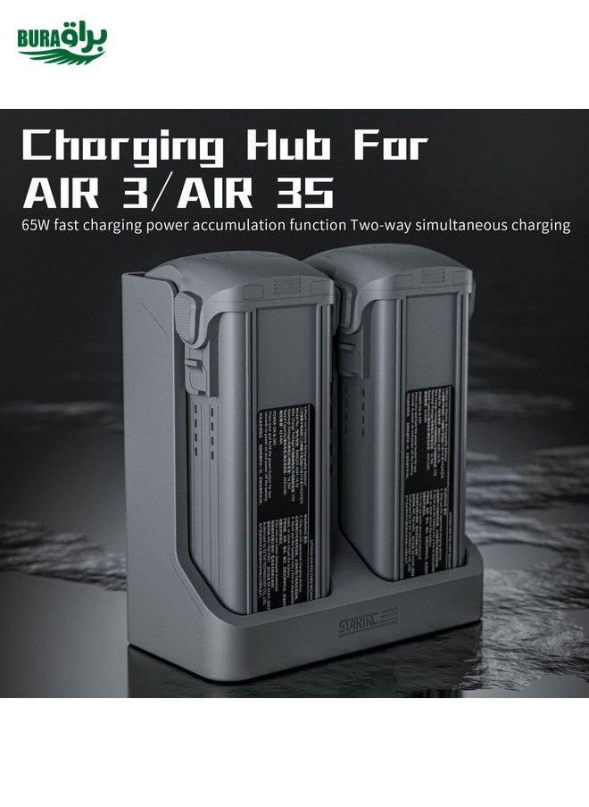 BURAQ For DJI Air 3S / 3 Two-way Charging Butler Battery Charger (Grey)  - Image 2