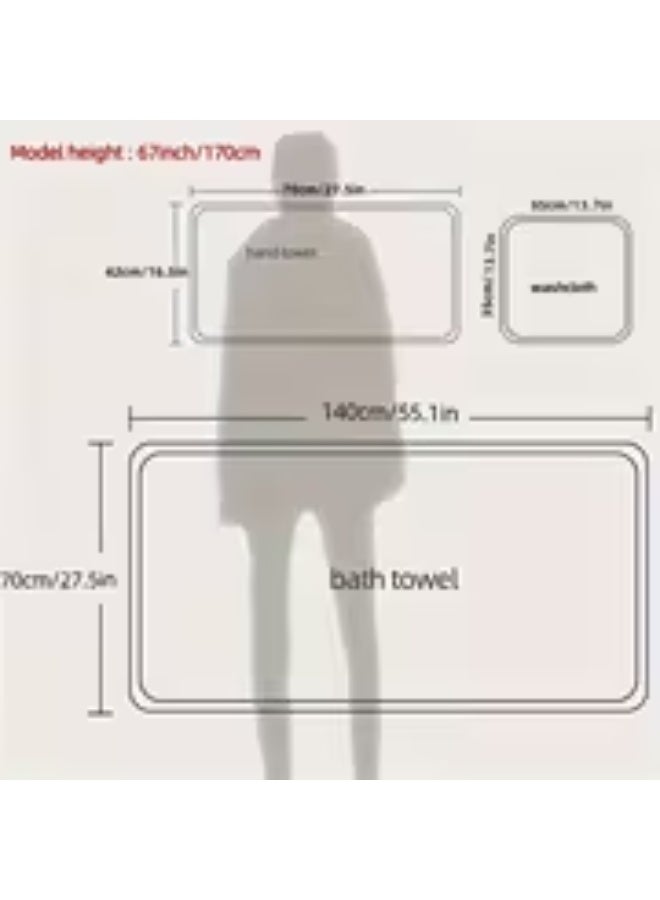 erorex 12pcs Ultra-Soft Coral Bath Towel Set, 4 Bath Towels 70x140cm, 4 Hand Towels 42x70cm, 4 Washcloths 35x35cm, Quick-Dry, Fast-Absorbing, Lightweight, Ideal for Home, Hotel, and Spa Use, Outdoor Fitness, Camping, Christmas Gift, Home Towel Set, Outdoor - Image 4