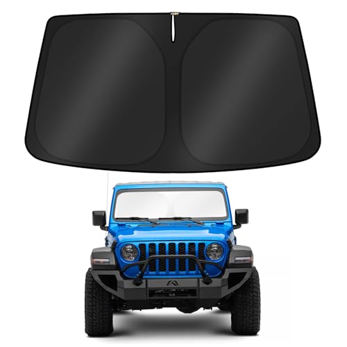 KUST Windshield Sun Shade for 20202025 2026 Jeep GladiatorJT AccessoriesSportSport SOverland Rubicon PickupNO SensorWindow Sunshade Sun Visor Protector Foldable Blocks UV Rays Keep Car Cooler - Image 1