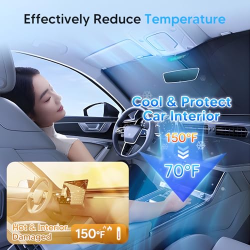 KUST Windshield Sun Shade for 20202025 2026 Jeep GladiatorJT AccessoriesSportSport SOverland Rubicon PickupNO SensorWindow Sunshade Sun Visor Protector Foldable Blocks UV Rays Keep Car Cooler - Image 3