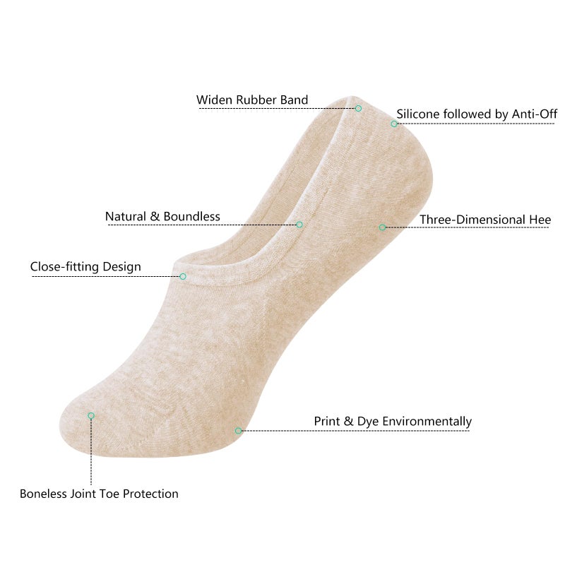 DIBAOLONG Womens No Show Socks Non Slip Flat Boat Line Low Cut Socks 6 Pairs - Image 3