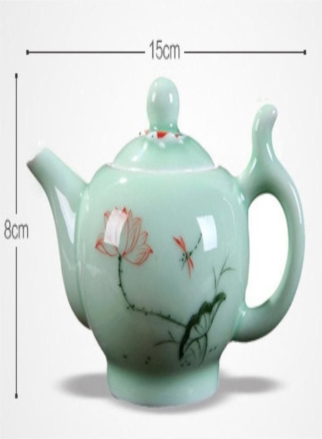 Celadon Handcrafted Porcelain Tea Set Lotus Theme Porcelain Tea Pot Covered Teacup Gongdao Cup From China (Lotus Tea pot)  - Image 2