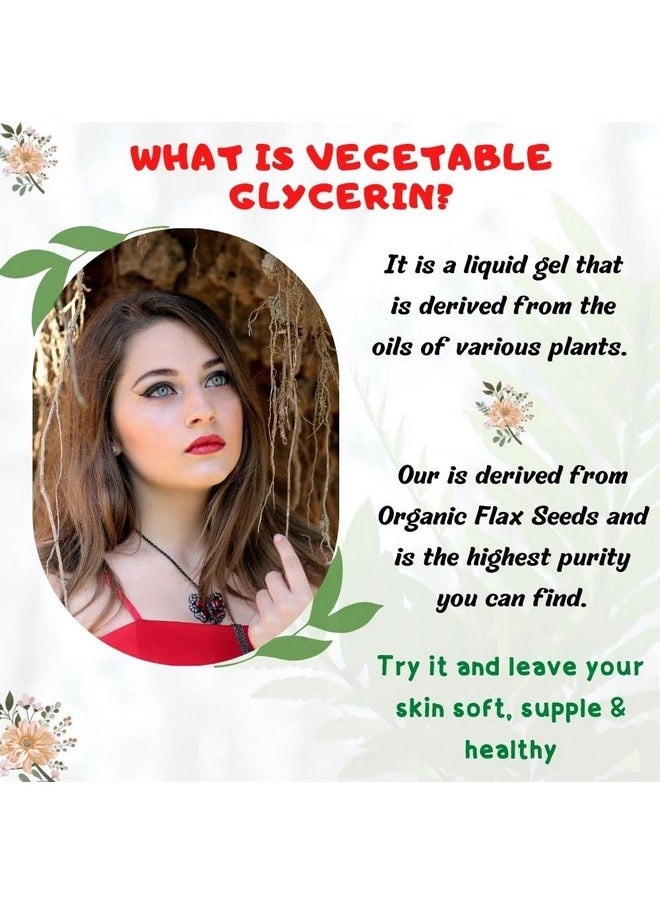 Christina Moss Naturals - جلسرين سائل نقي 100% جلسرين نباتي سائل جلسرين صالح للأكل للبشرة مصنوع من بذور الكتان العضوية جلسرين نباتي للبشرة والوجه واليدين والشعر والصابون وغسول الجسم والشامبو 4 أونصة - Image 1