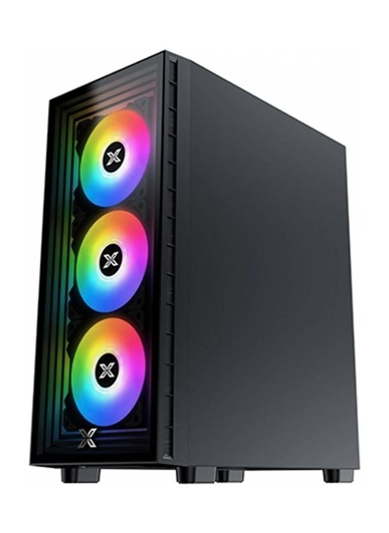 Xigmatek - Xigmatek Phantom Mid Tower Computer Case Black With 4 Fans - Image 1