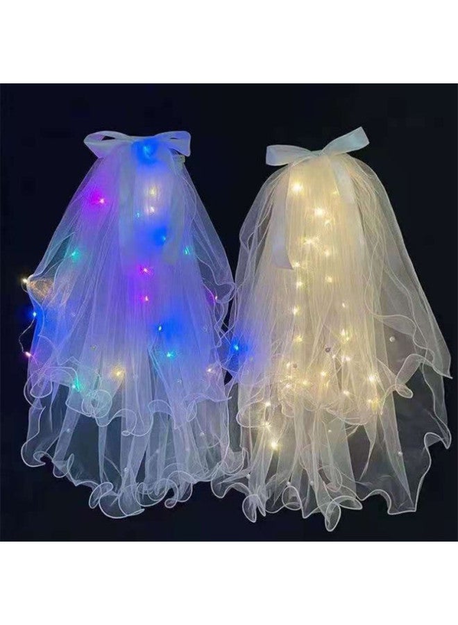 Stall Toy Night Market Explosions Luminous Headband Stall With Light Small Gift Headwear Cat Ear Rabbit Ear Headband Bar-Color:20-light Double-layer Veil Mix And Match (hot Sale At Street Stalls) - Image 1