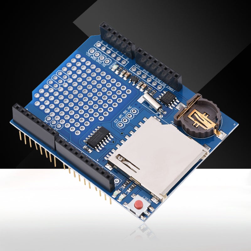 Data Logging Shield: 3.3V Level Shifter, FAT16/FAT32 Memory Card Interface - Battery-Backed RTC, Reliable 3.3V Regulator Data Logger for Prototyping & Data Acquisition - Image 1