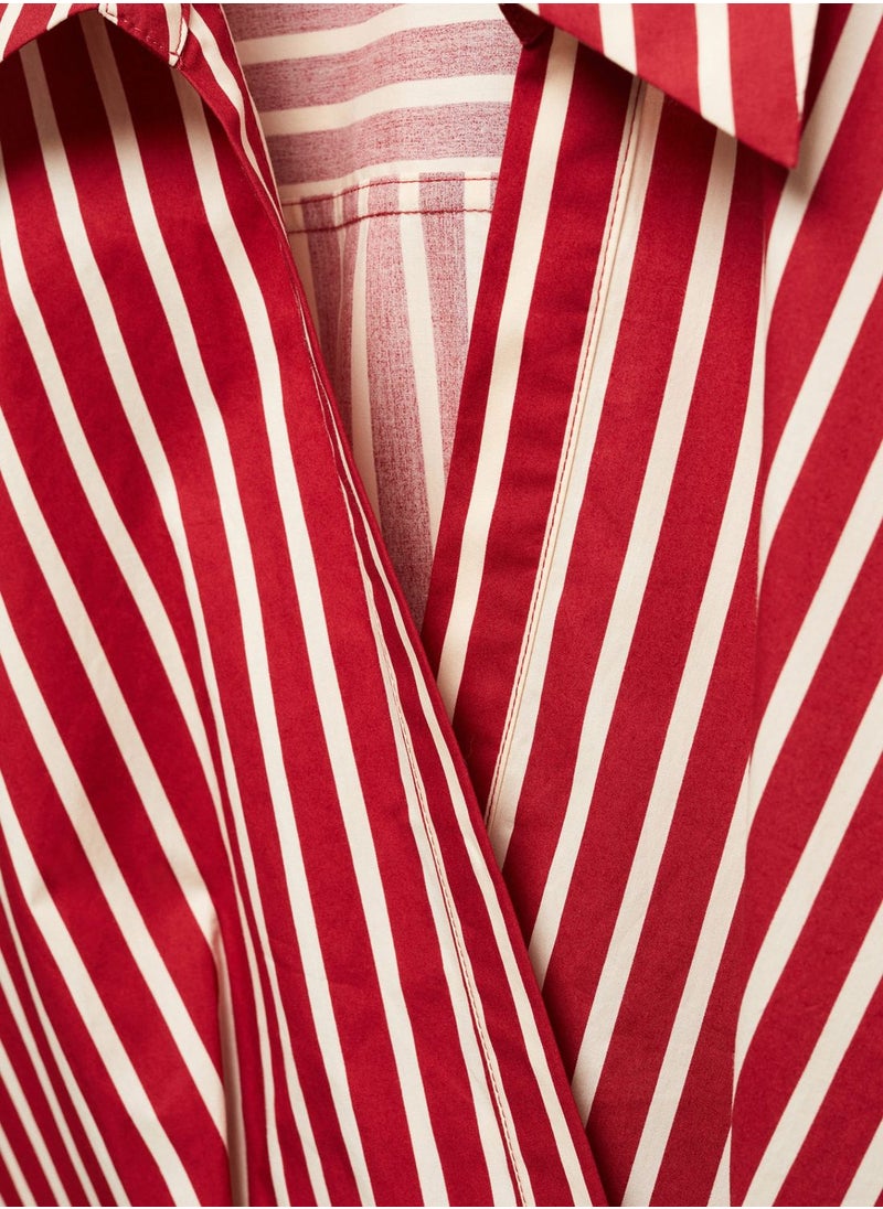 MANGO - Striped Wrap Dress - Image 1