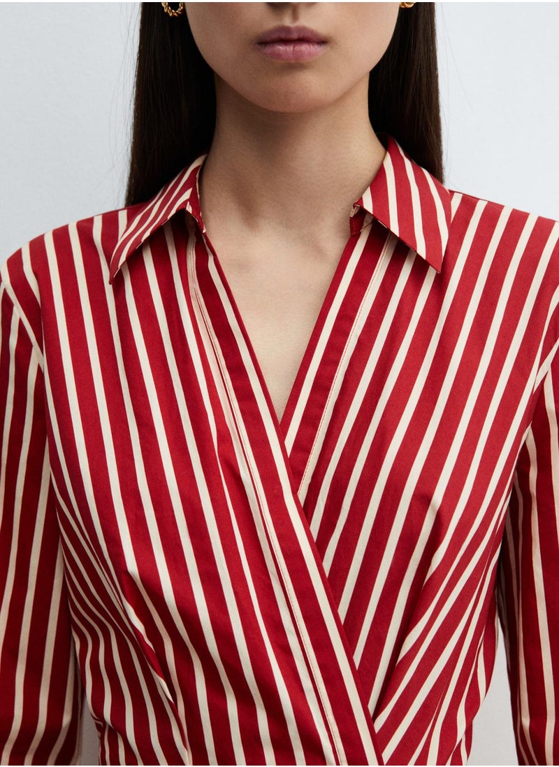 MANGO - Striped Wrap Dress - Image 1