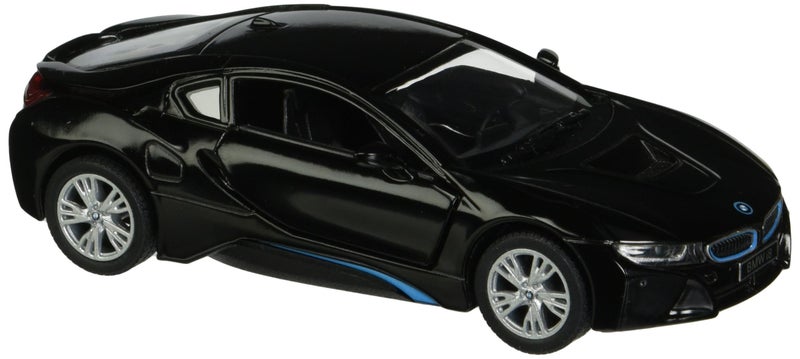 KiNSMART - BMW i8 1:36 Scale 5" Die Cast Metal Model Toy Super Car w/Pullback Action (Black)