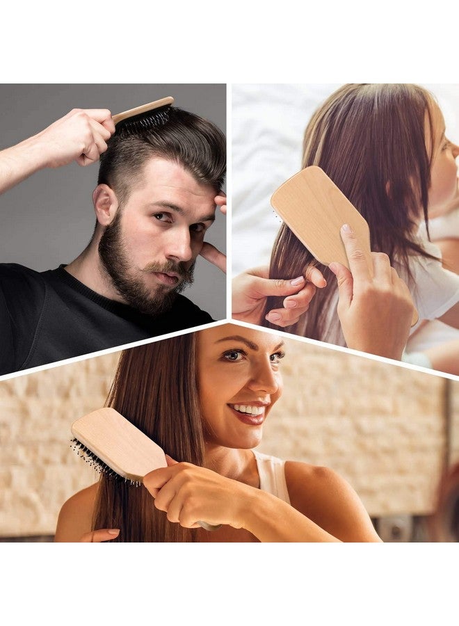 Sosoon Hair Brush, 2 Pack Boar Bristle Paddle Hairbrush For Women Men Kids Reducing Frizzy, No More Tangle, Small Travel Brush Tail Comb & Giftbox Included - Image 2