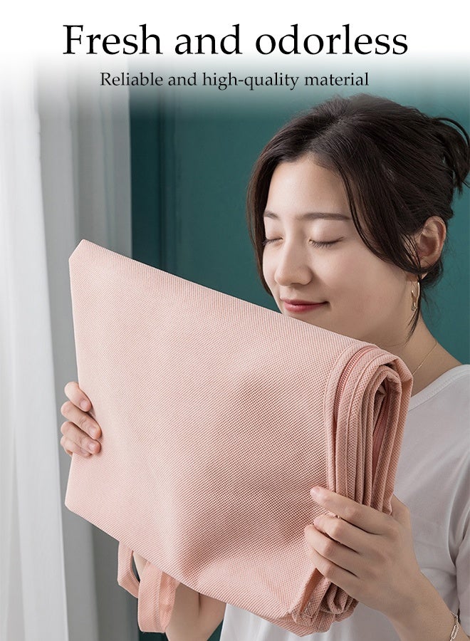 DUNISO 3 Pack Large Storage Bags, Thicken Moving Bags with Strong Zippers & Carrying Handles, Large Heavy Duty Fabric Organizer Bags，Space Saving，Waterproof,for Bedding, Comforters, Quilts, Pillows & Clothes,70*50*26cm，Pink - Image 5