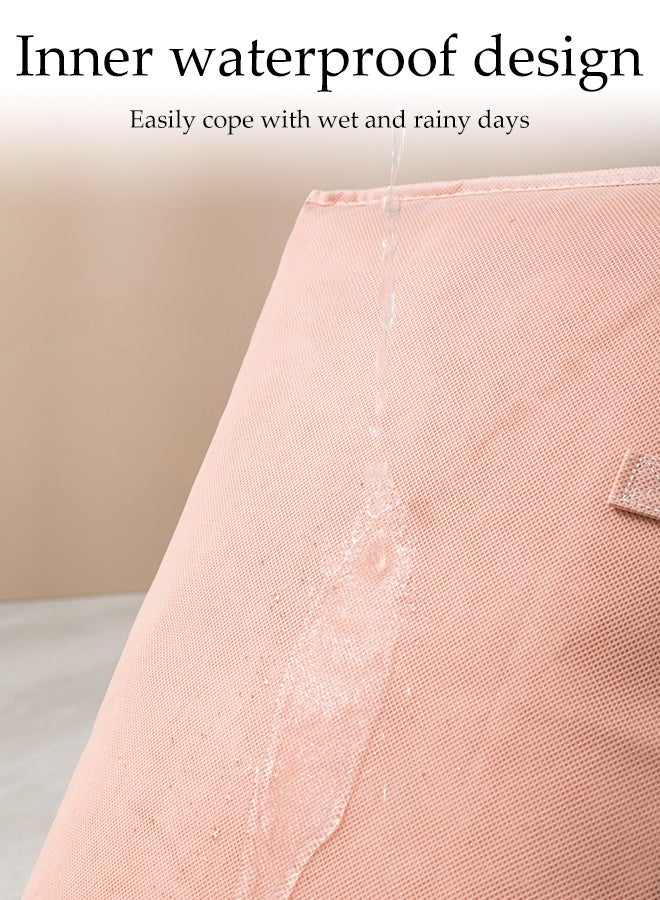 DUNISO 3 Pack Large Storage Bags, Thicken Moving Bags with Strong Zippers & Carrying Handles, Large Heavy Duty Fabric Organizer Bags，Space Saving，Waterproof,for Bedding, Comforters, Quilts, Pillows & Clothes,70*50*26cm，Pink - Image 4