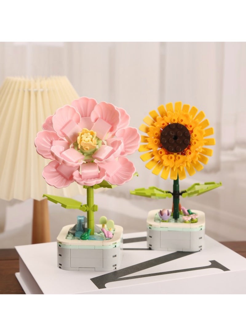 2 sets Buildable Flower Bouquet - Creative Kids' Toy Gift - Image 1
