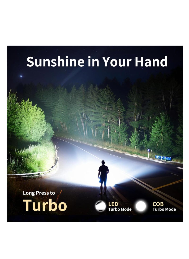 ZLH HITY Super Bright Led Mini Flashlight: Multifunctional Outdoor Flashlight for Night Working, Running, Walking, Camping, Fishing, Hiking, Usb C Charging Warning Flash Light Mobile Phone Emergency Power Bank  - Image 3