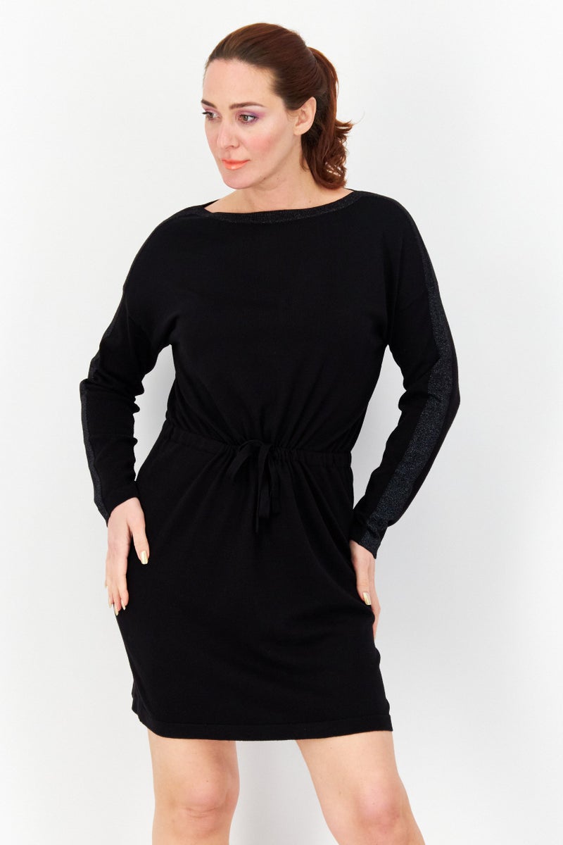 Zero Women Plain Mini Dress, Black - Image 1