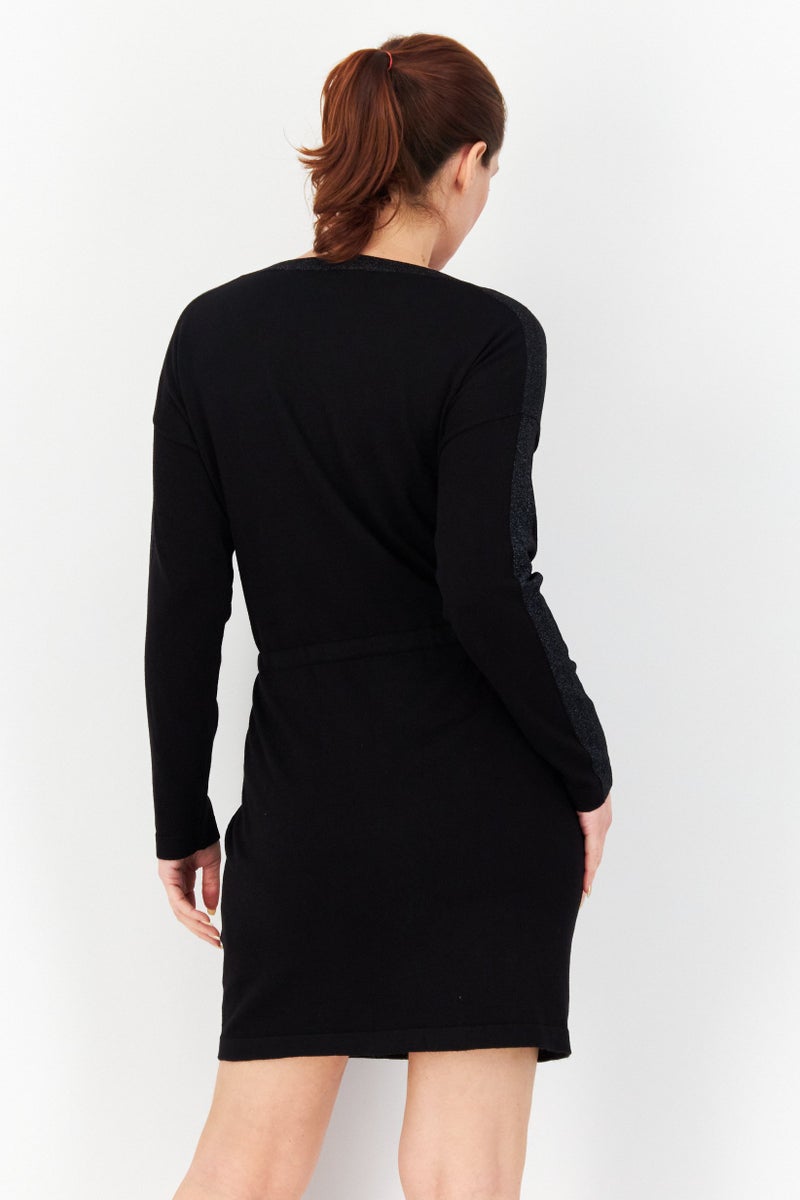Zero Women Plain Mini Dress, Black - Image 3