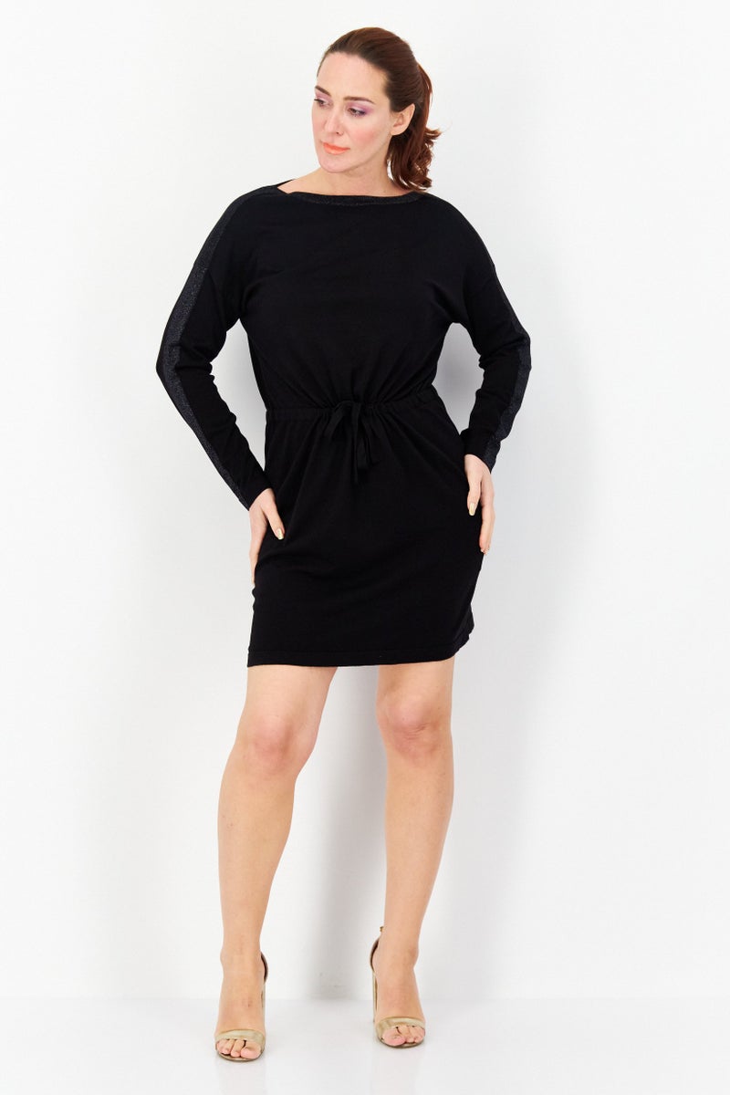 Zero Women Plain Mini Dress, Black - Image 4