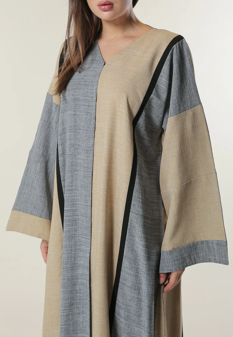Moistreet  Colorblock Casual Abaya for Women | Best Price UAE